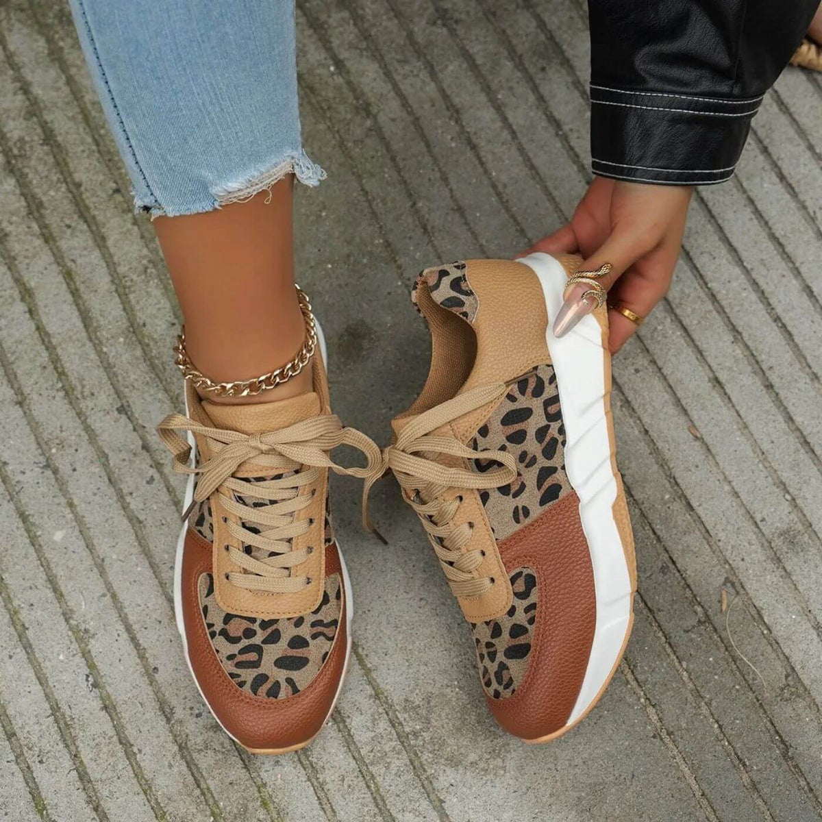 Kvinders Sneakers med Leopardprint 1