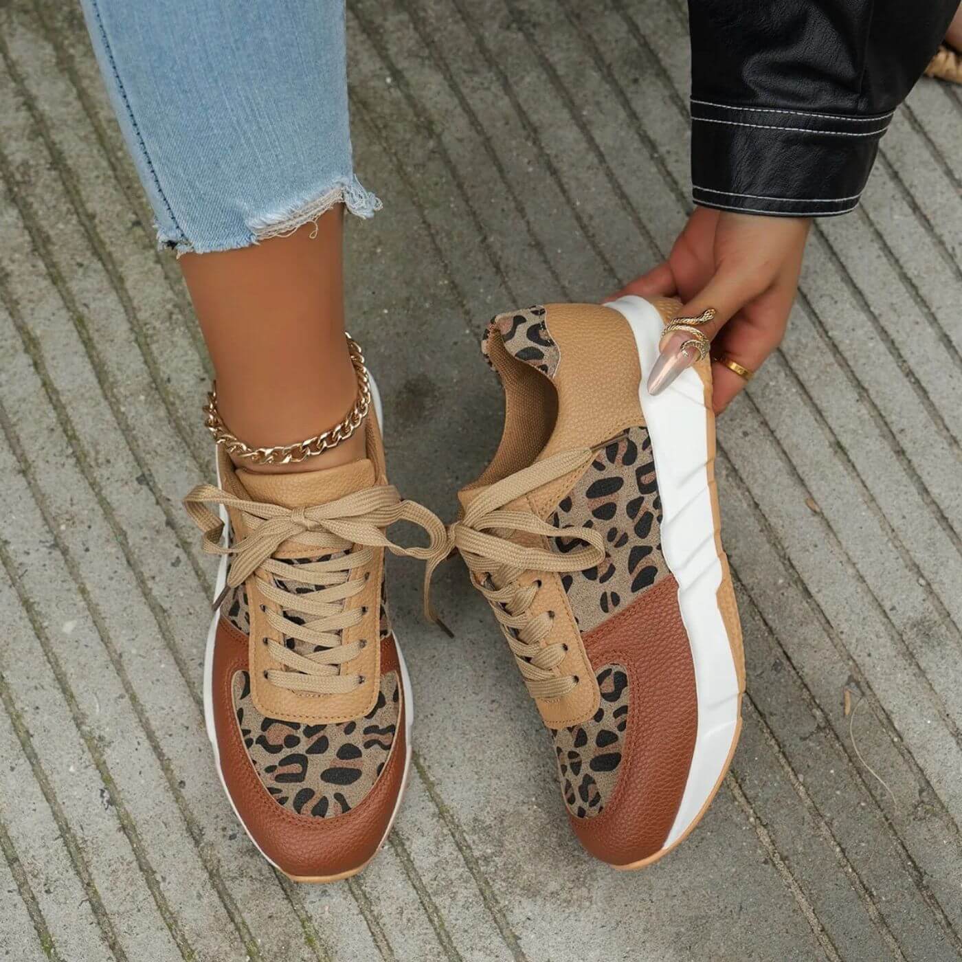 Kvinders Sneakers med Leopardprint 1