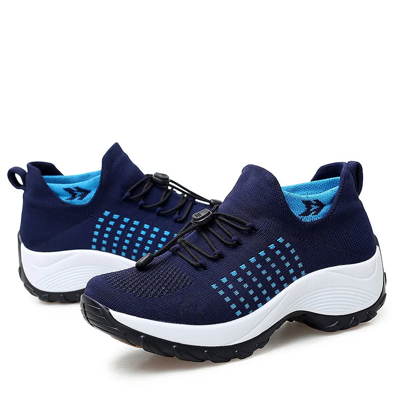 Kvinders Sportssko Plus Size Åndbart Mesh Gummi Sål 3