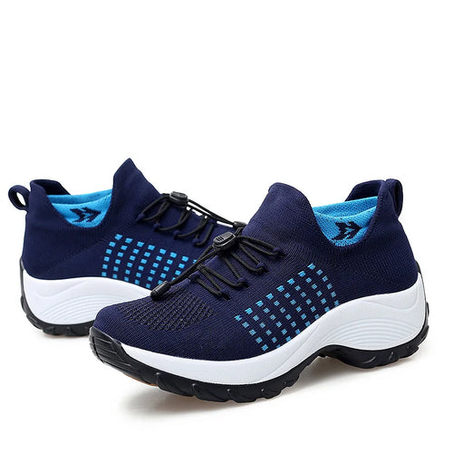 Kvinders Sportssko Plus Size Åndbart Mesh Gummi Sål 3