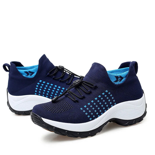 Kvinders Sportssko Plus Size Åndbart Mesh Gummi Sål 3