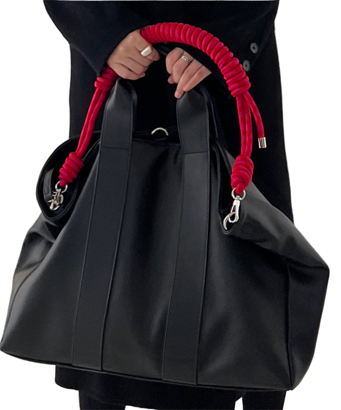 Kvinders Stor Kapacitet Faux Læder Satchel Taske 0