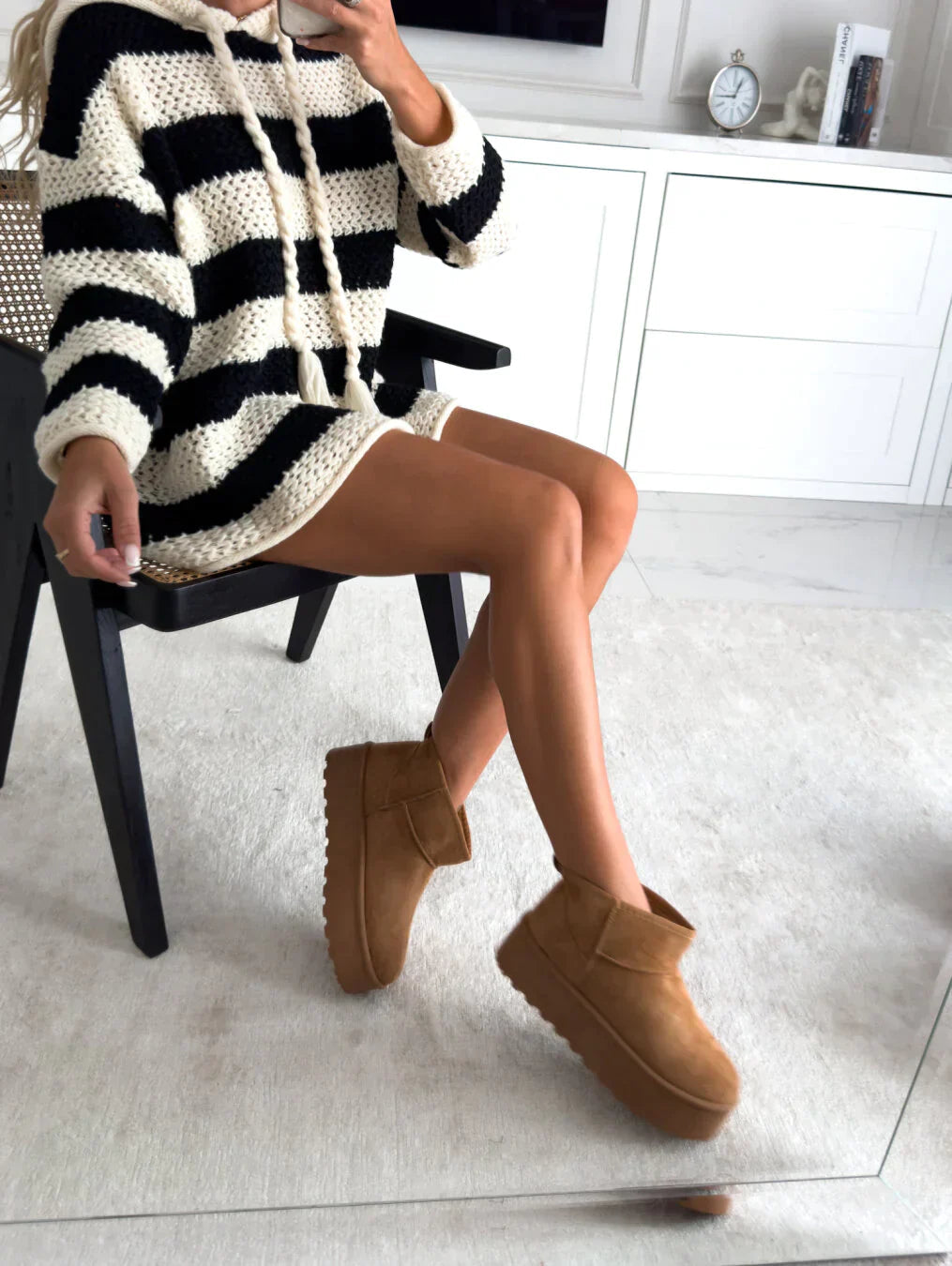 Kvinders Støvler Klodset Platform Design 2