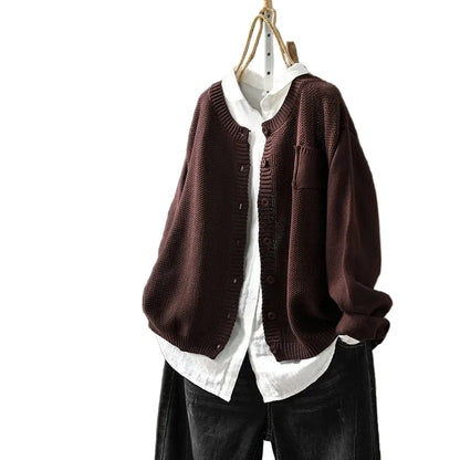 Kvinders Strik Cardigan med Knapdetalje 0