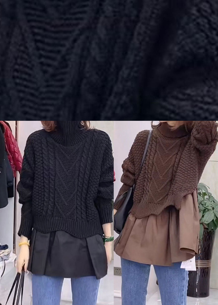 Kvinders Strik Sweater Turtleneck Løs Pasform 4