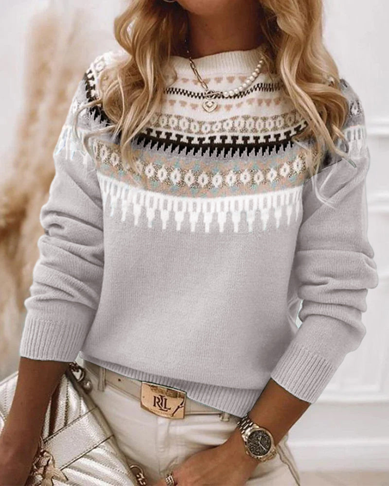 Kvinders Strikket Sweater Nordisk Design Blødt Strikket Stof 2