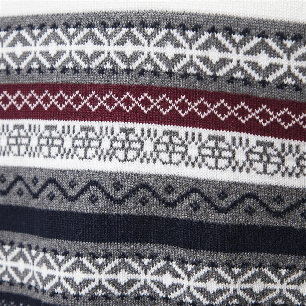 Kvinders Strikket Sweater Retro Mønster Halv Lynlås 4