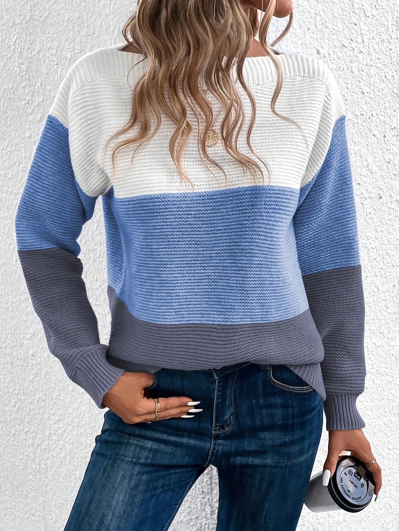 Kvinders Sweater Elegant Uld- og Bomuldsblanding Regular Fit 4