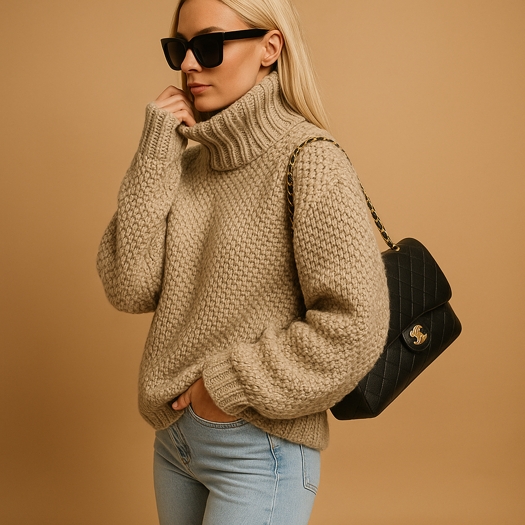 Kvinders Sweater Strikket Klassisk Stil 1