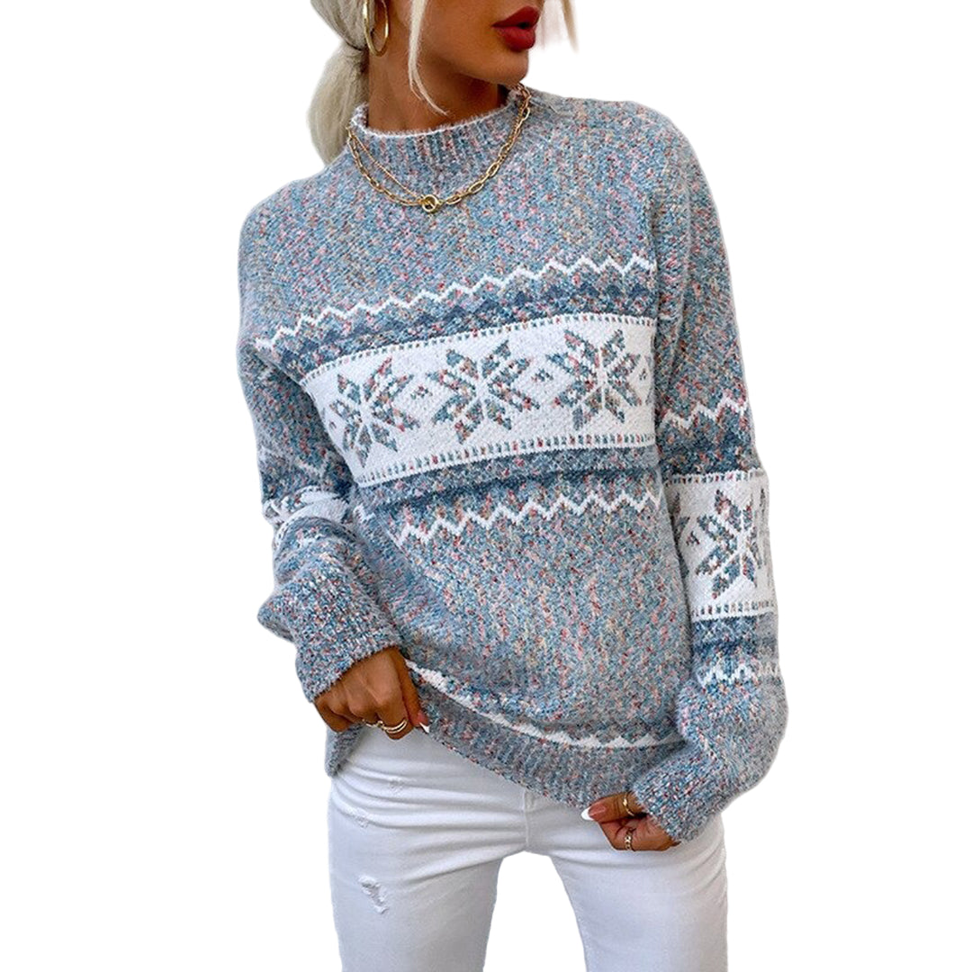Kvinders Sweater med Snefnugmønster 0