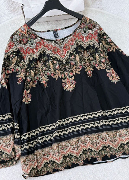 Kvinders T-shirt med O-hals og Flare ærmer Boheme Stil 1