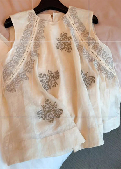 Kvinders Tank Top med O-hals og Print 1