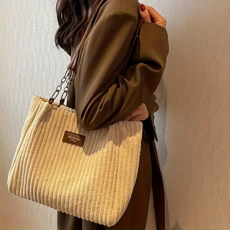 Kvinders Taske Minimalistisk Corduroy Design 4