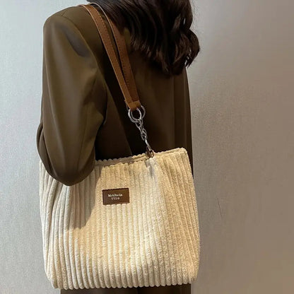Kvinders Taske Minimalistisk Corduroy Design 5