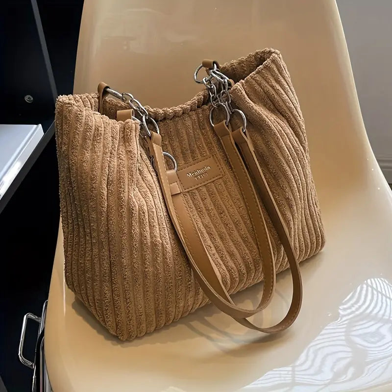 Kvinders Taske Minimalistisk Corduroy Design 6