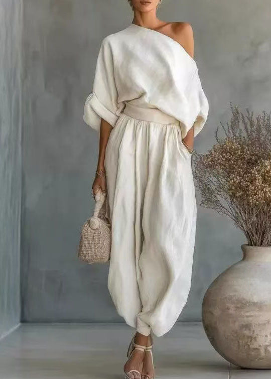 Kvinders To-delt Sæt Oversized One Shoulder Sommerstil 1