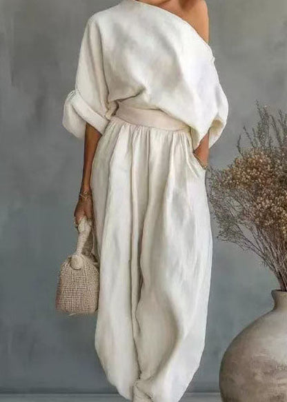 Kvinders To-delt Sæt Oversized One Shoulder Sommerstil 2