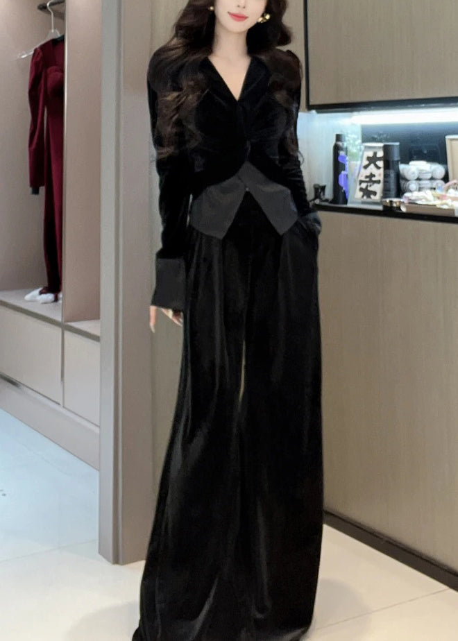 Kvinders To Stykker Sæt V-Hals Løs Pasform 2