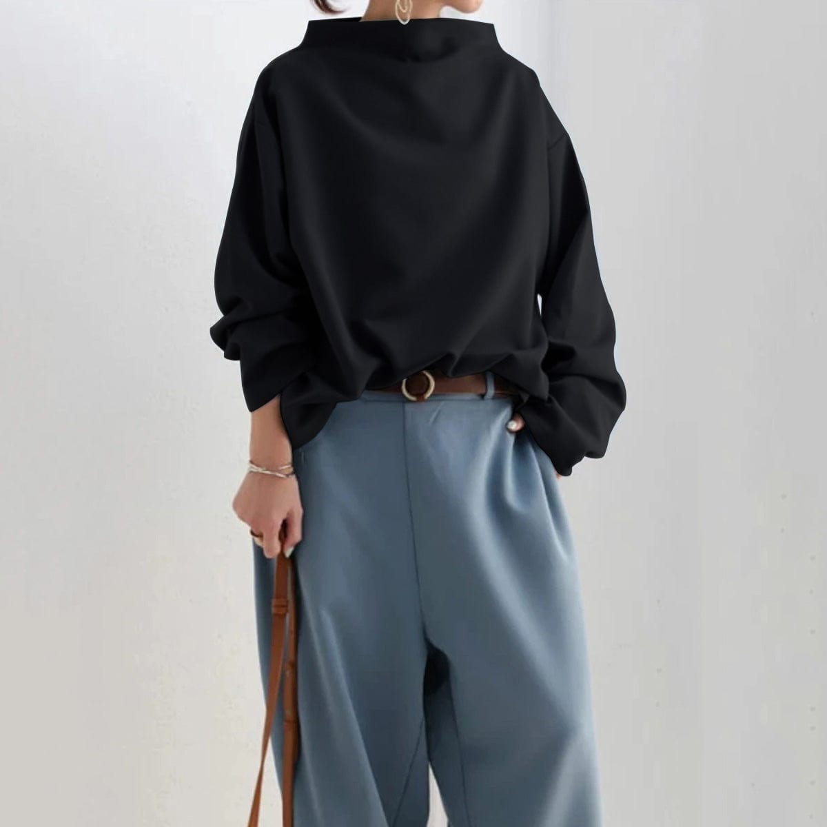 Kvinders Top Høj Hals Casual 6