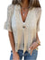 Kvinders Top V-hals Tekstureret Design 0