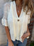 Kvinders Top V-hals Tekstureret Design 5