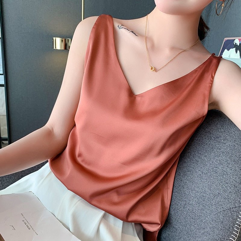 Kvinders Top med V-hals Minimalistisk Stil 3