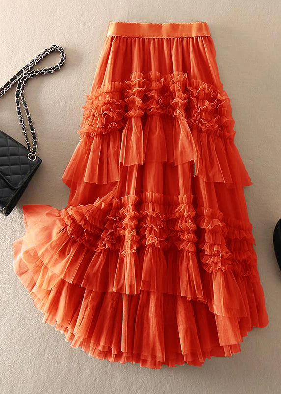 Kvinders Tulle Lagdelt Nederdel med Asymmetrisk Design 5