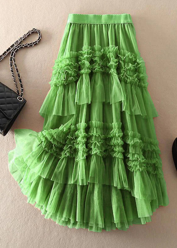 Kvinders Tulle Lagdelt Nederdel med Asymmetrisk Design 7