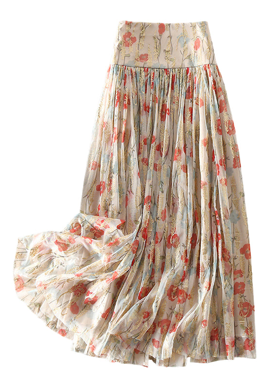 Kvinders Tulle Skirt Med Lynlås Print 0