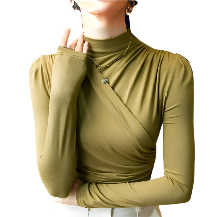Kvinders Turtleneck Bluse i Blødt Bomuld 0