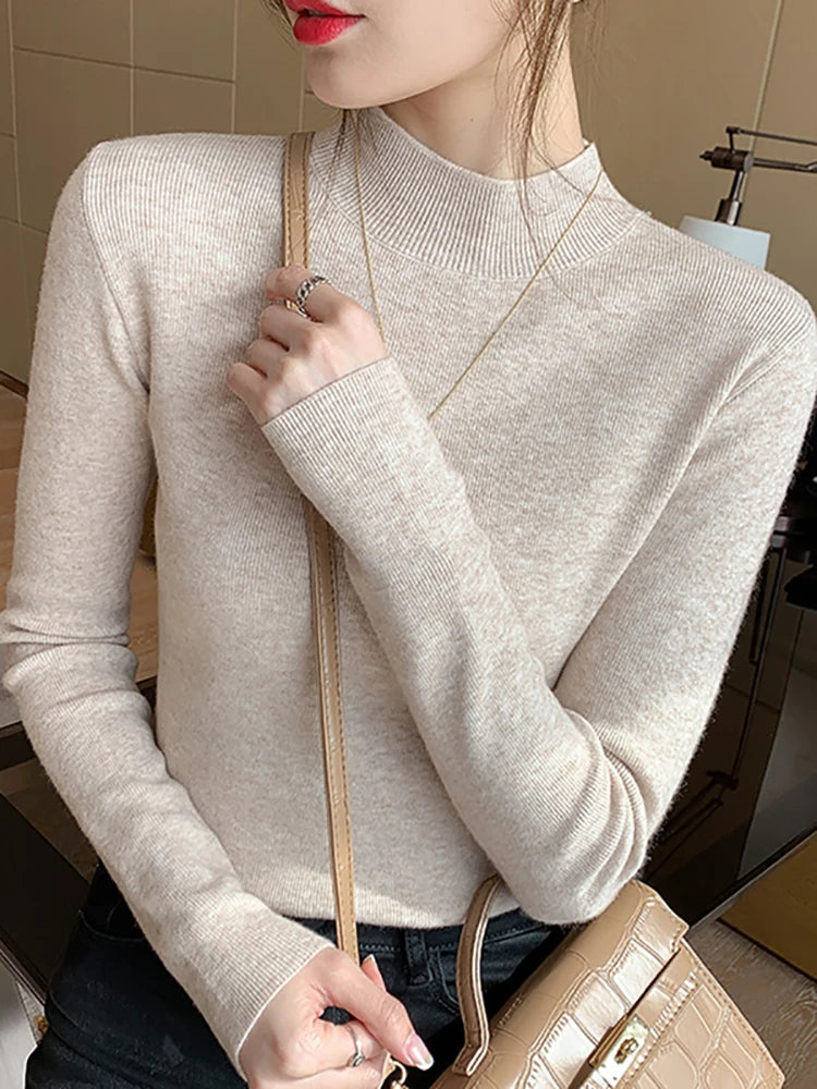 Kvinders Turtleneck Pullover Strikket Materiale 10