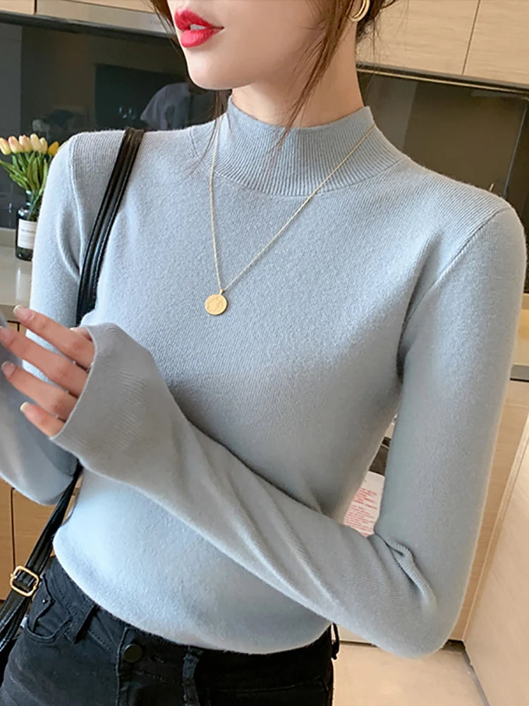 Kvinders Turtleneck Pullover Strikket Materiale 14