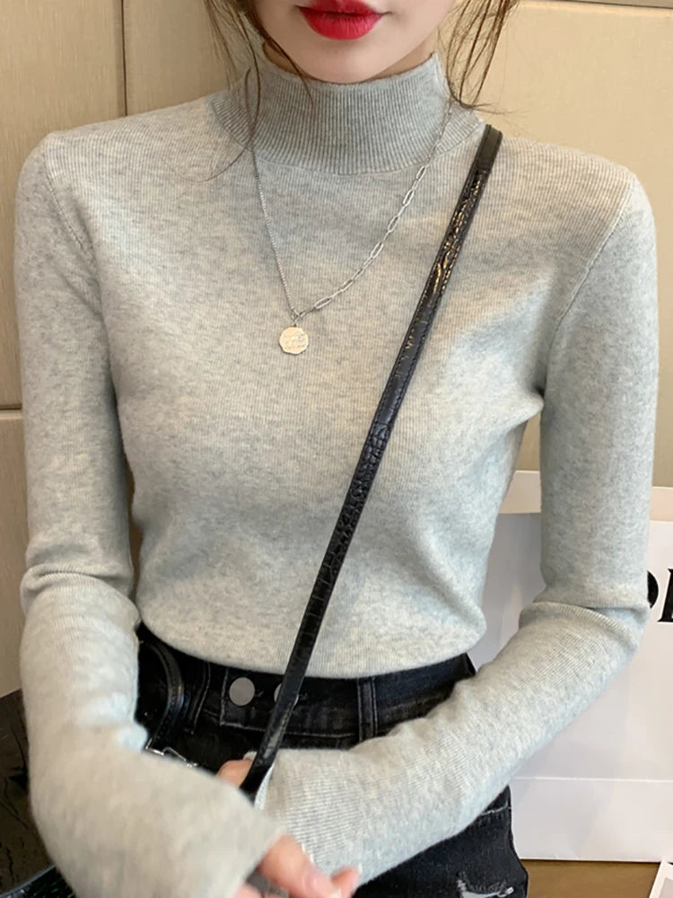 Kvinders Turtleneck Pullover Strikket Materiale 3