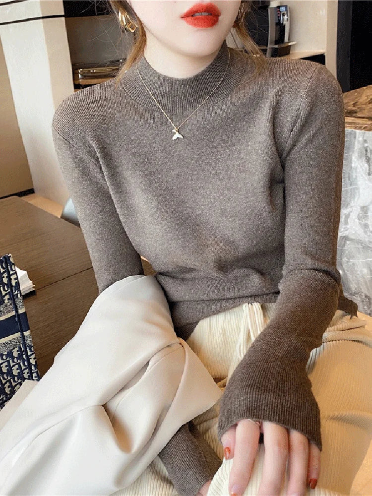 Kvinders Turtleneck Pullover Strikket Materiale 5
