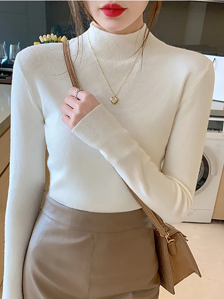 Kvinders Turtleneck Pullover Strikket Materiale 9