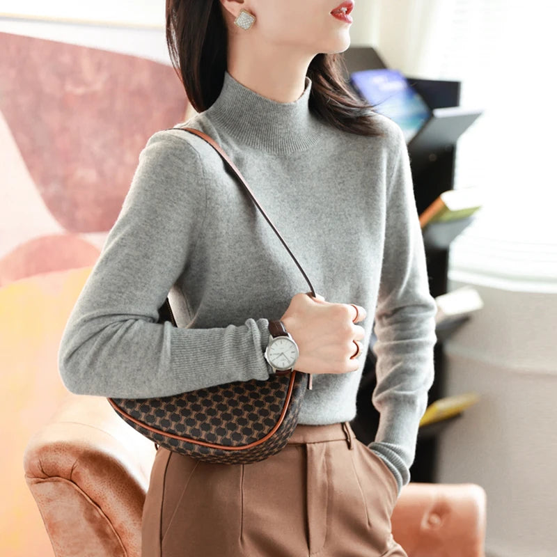 Kvinders Turtleneck Pullover Strikket Sweater til Efterår Vinter 7