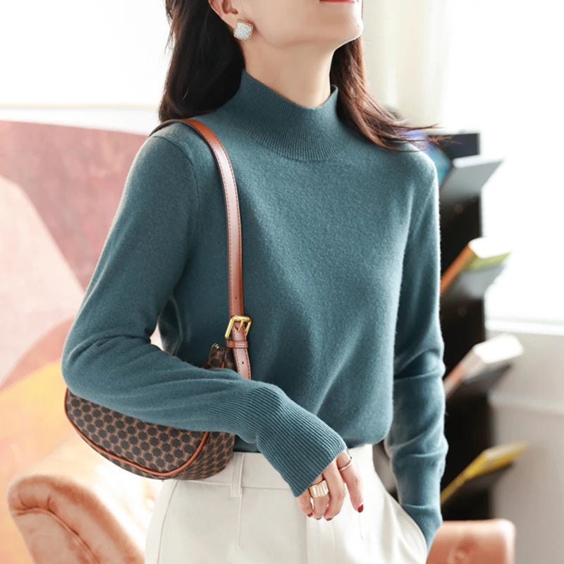 Kvinders Turtleneck Pullover Strikket Sweater til Efterår Vinter 9