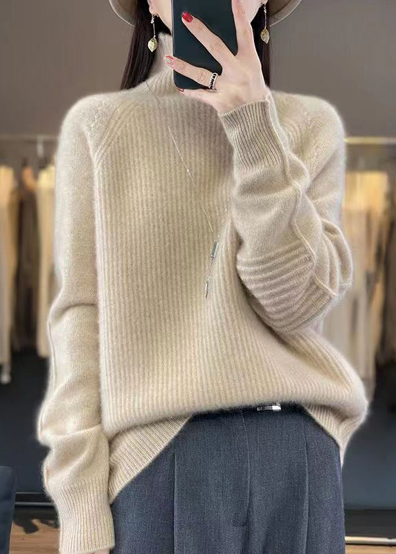 Kvinders Turtleneck Strik Sweater i Løs Pasform 1