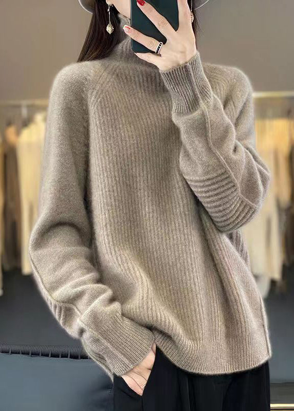 Kvinders Turtleneck Strik Sweater i Løs Pasform 3