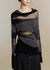 Kvinders Turtleneck Strik Sweater med Tulle Patchwork 2