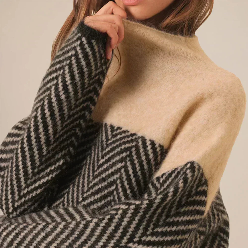 Kvinders Turtleneck Sweater Mønstret Blød Materiale 3