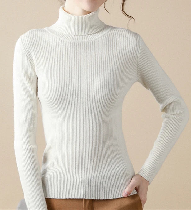 Kvinders Turtleneck Sweater Strikket Cashmere 18