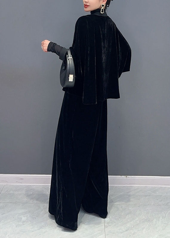 Kvinders V-hals Patchwork Sæt med Bred Ben 4