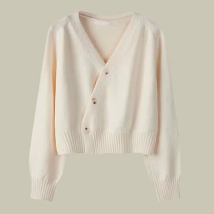Kvinders V-hals Sweater med Krydsknapper 4