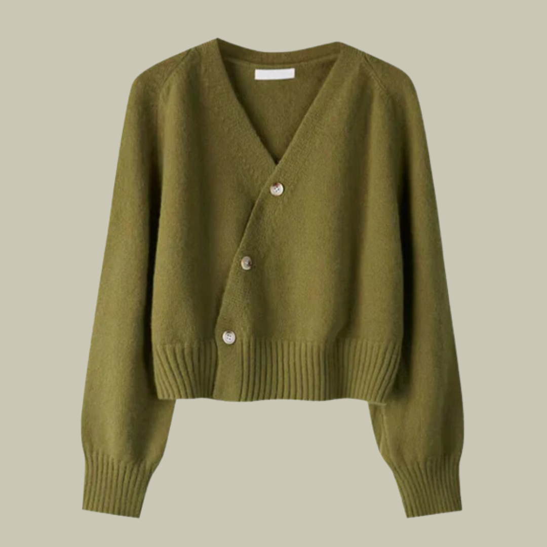 Kvinders V-hals Sweater med Krydsknapper 5