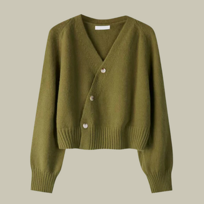 Kvinders V-hals Sweater med Krydsknapper 5