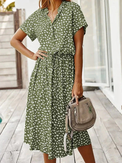 Kvinders Vintage Kjole med Mellemærmer og Leopardprint 1