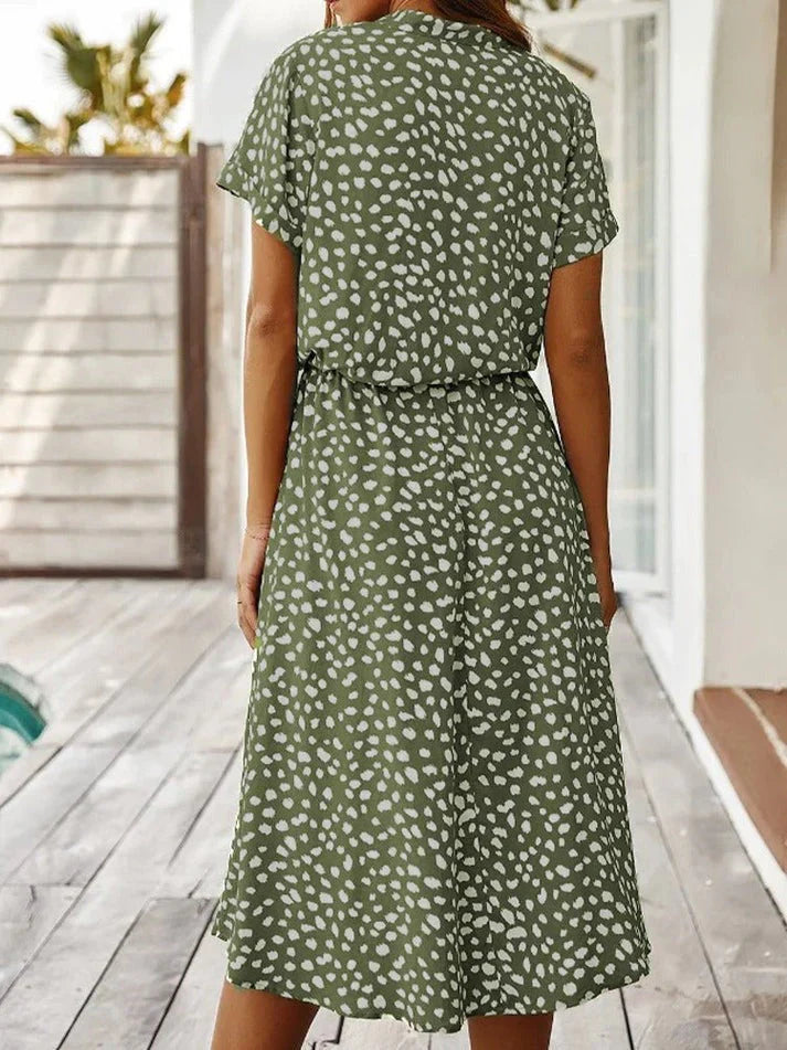 Kvinders Vintage Kjole med Mellemærmer og Leopardprint 3