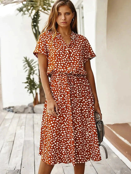 Kvinders Vintage Kjole med Mellemærmer og Leopardprint 9