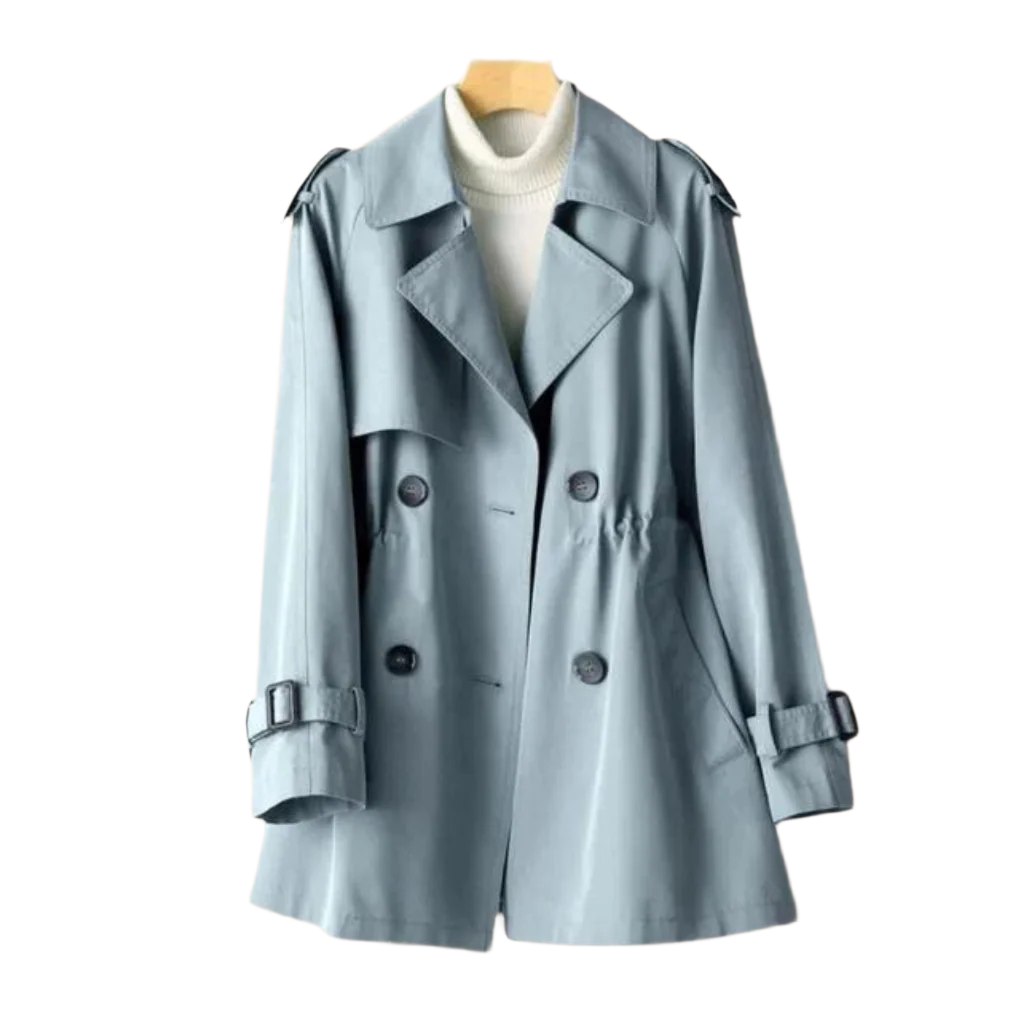 Kvinders Vintage Trench Coat Dobbeltbrystet Nylon-Blanding 0